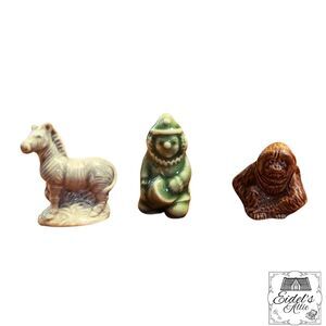 Wade Ceramic Multicolor Glazed Animal Figurines Set of 3